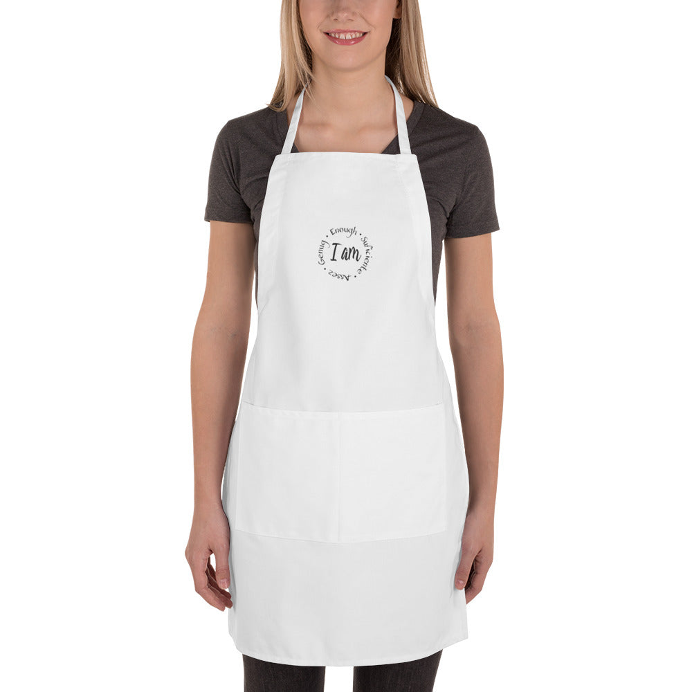 I Am Enough Embroidered Apron