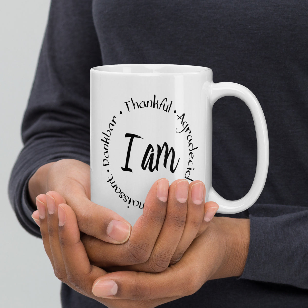 I Am Thankful Glossy Mug